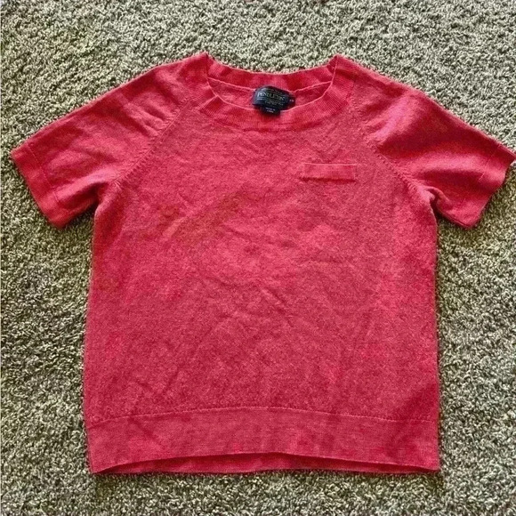 Pendleton Short Crewneck Sleeve Pullover Sweater Merino Wool Size XS Red - Picture 1 of 4